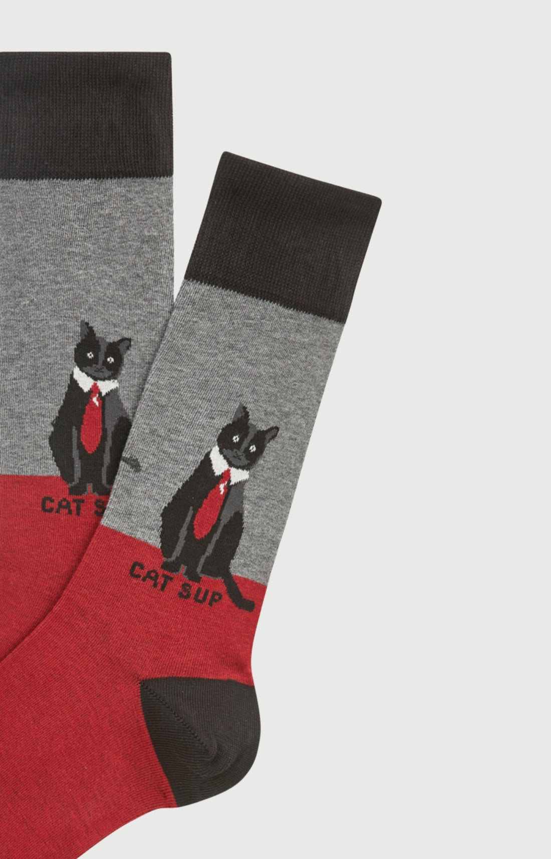 Chaussettes en coton cat sup gris homme 2