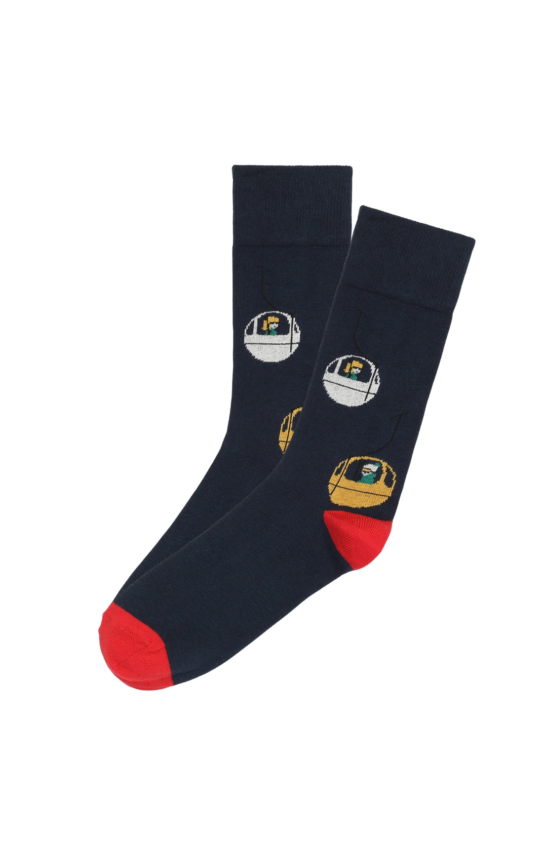 Chaussettes homme ski téléphérique marine 1