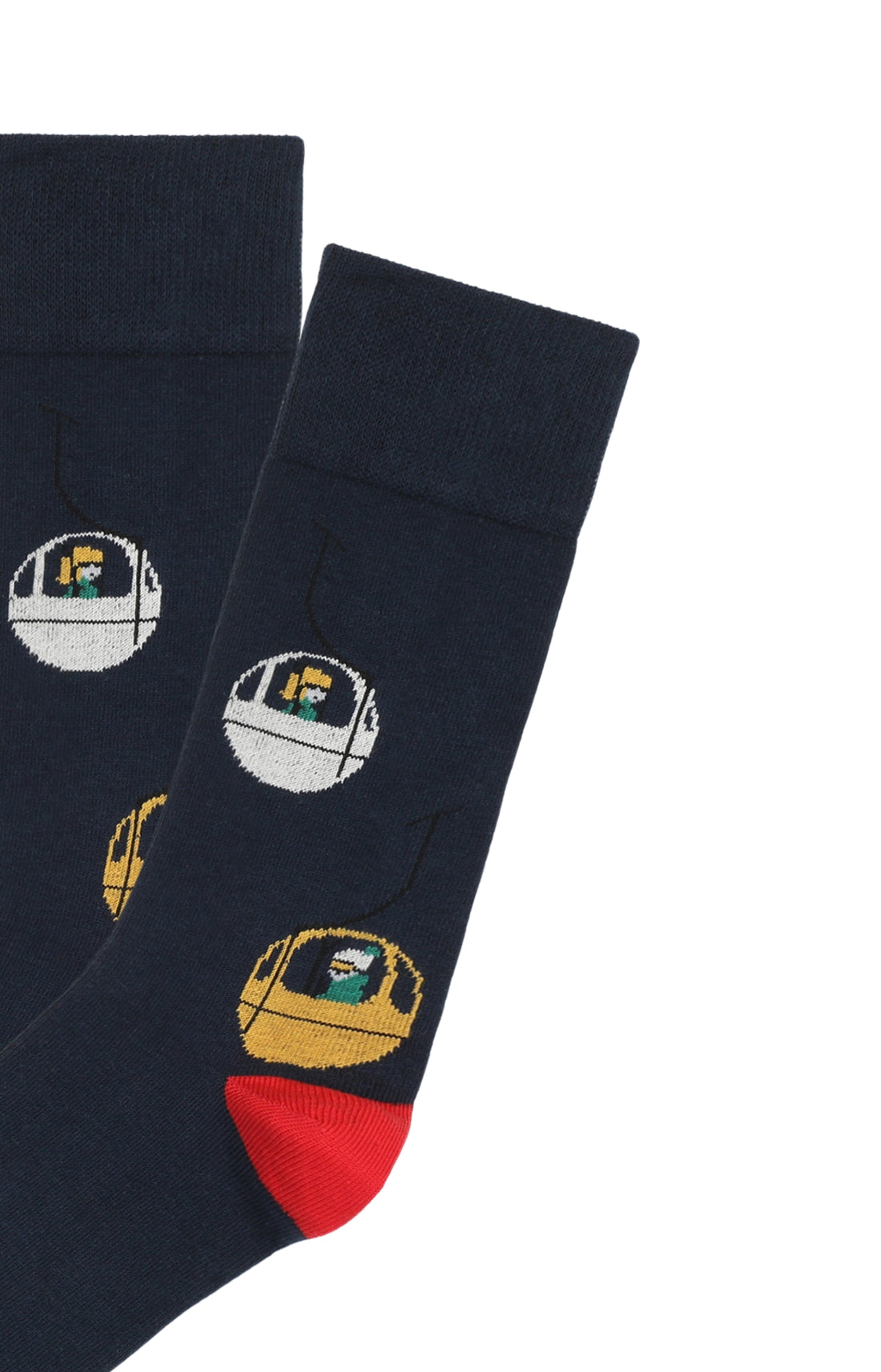 Chaussettes homme ski téléphérique marine 2