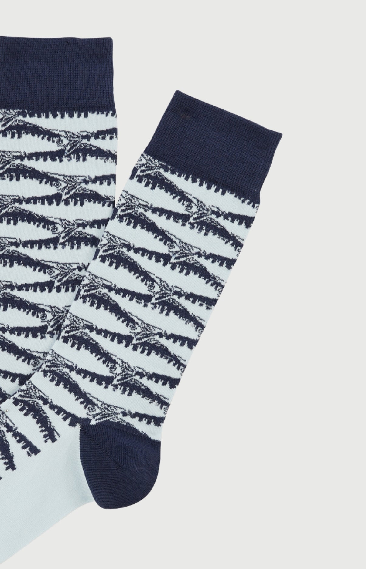 Chaussettes Homme Sardines Marine Imprimé banc de sardines 2