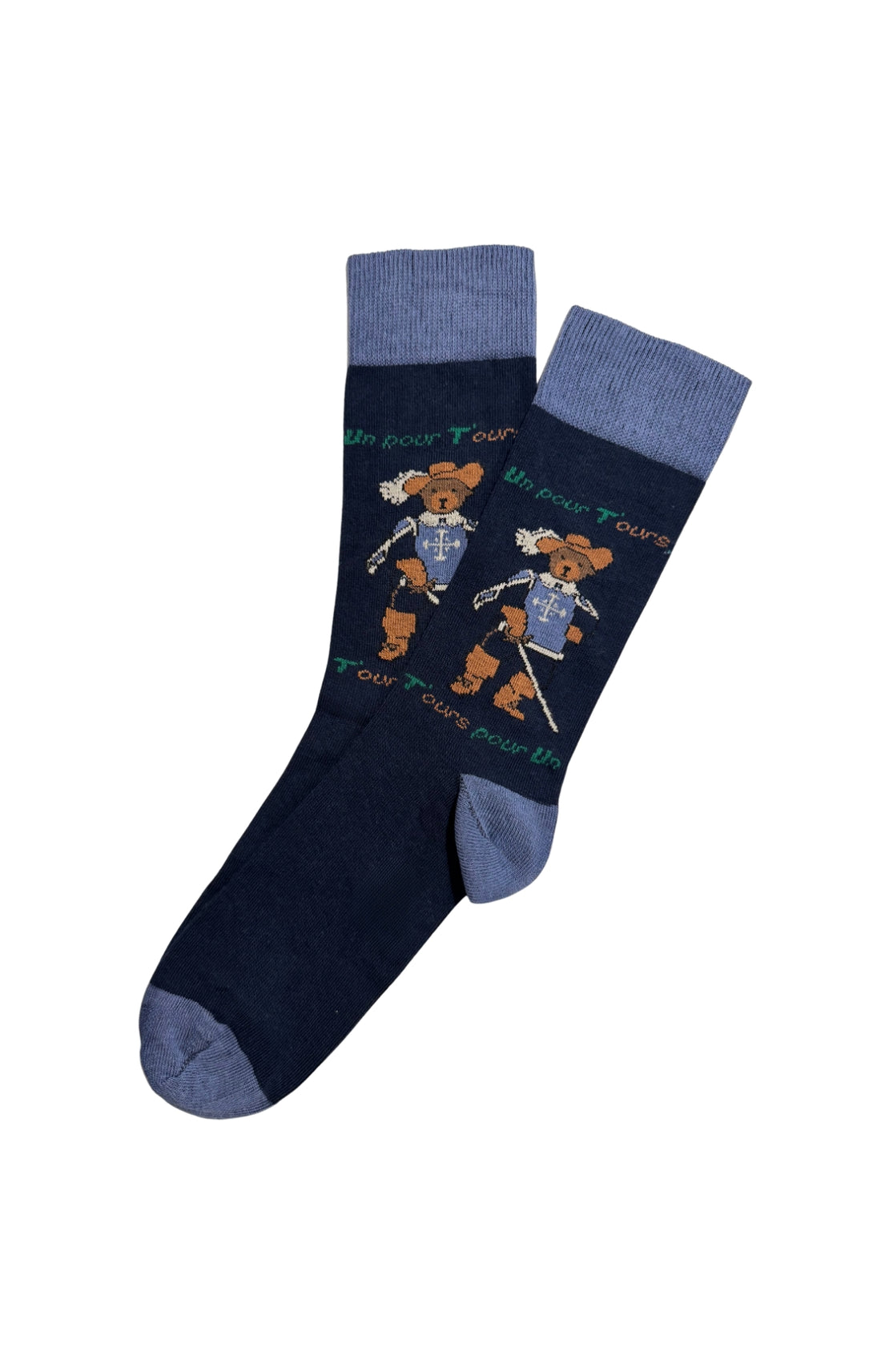 Chaussettes homme mousquetaires ours teddy marine 1