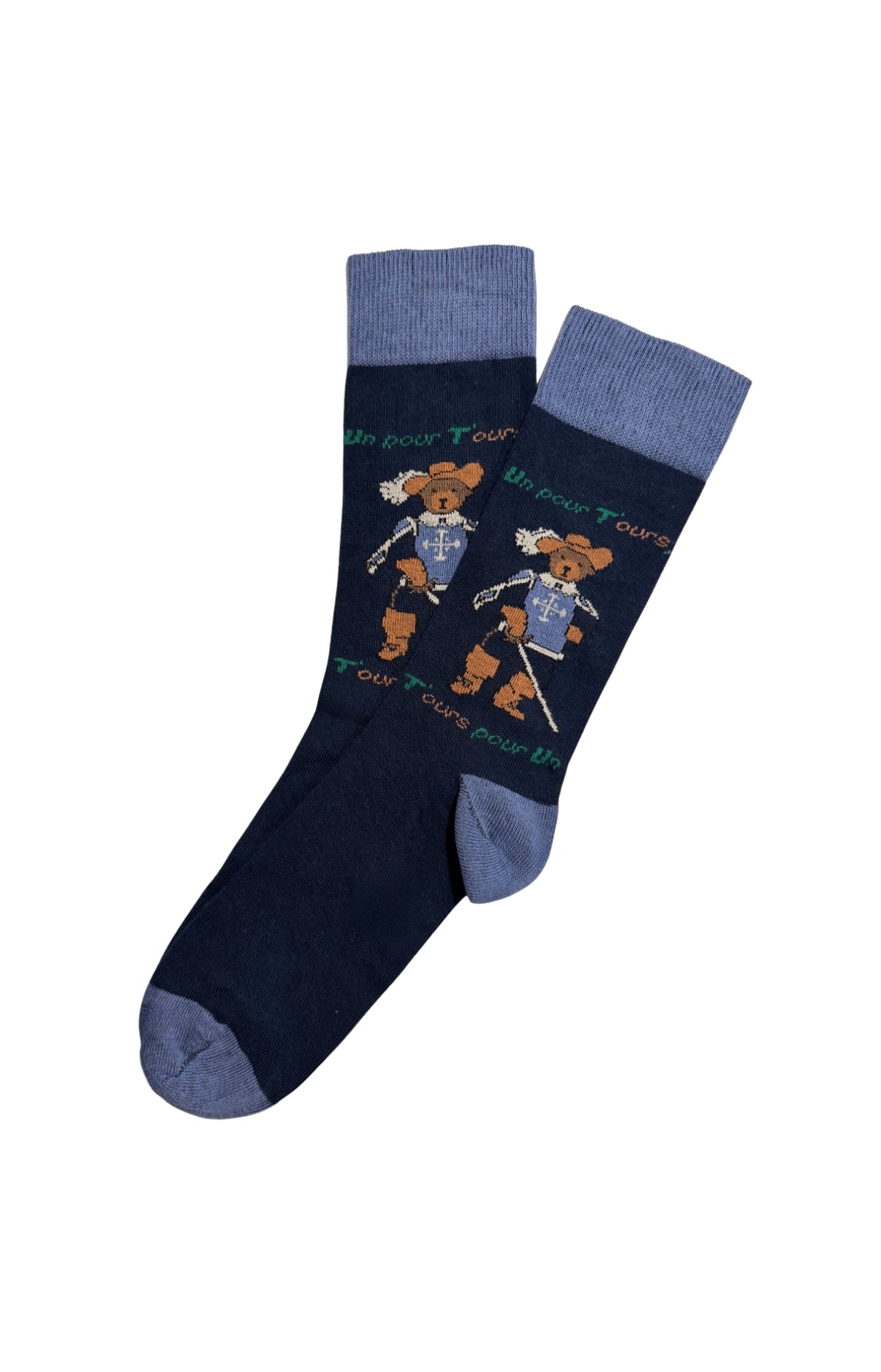 Chaussettes homme mousquetaires ours teddy marine 1