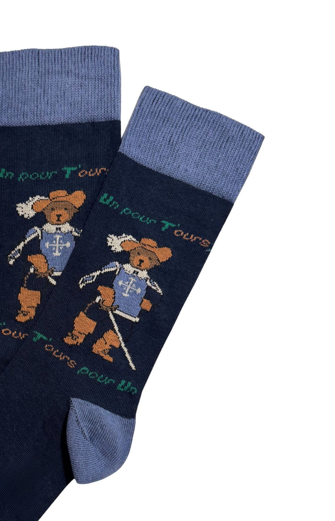 Chaussettes homme mousquetaires ours teddy marine 2