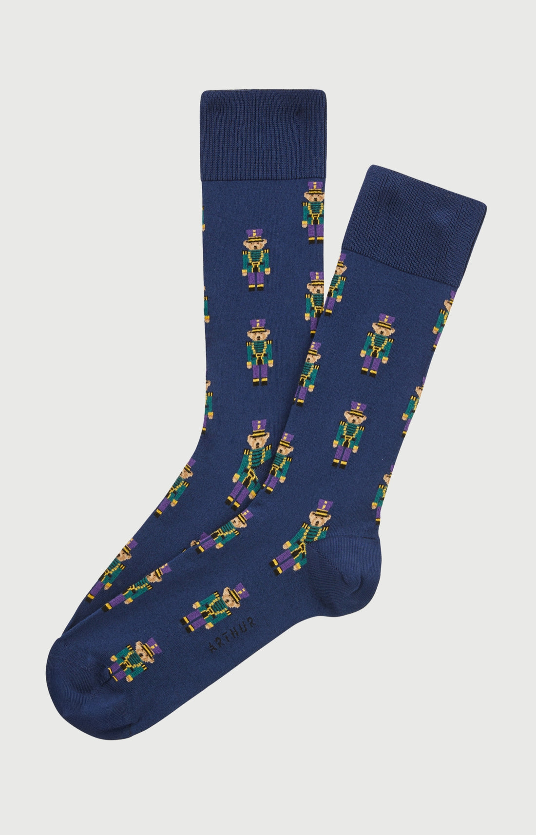 Chaussettes en coton casse-noisette bleu homme 1