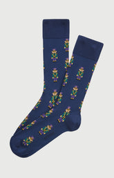 Chaussettes en coton casse-noisette bleu homme 1