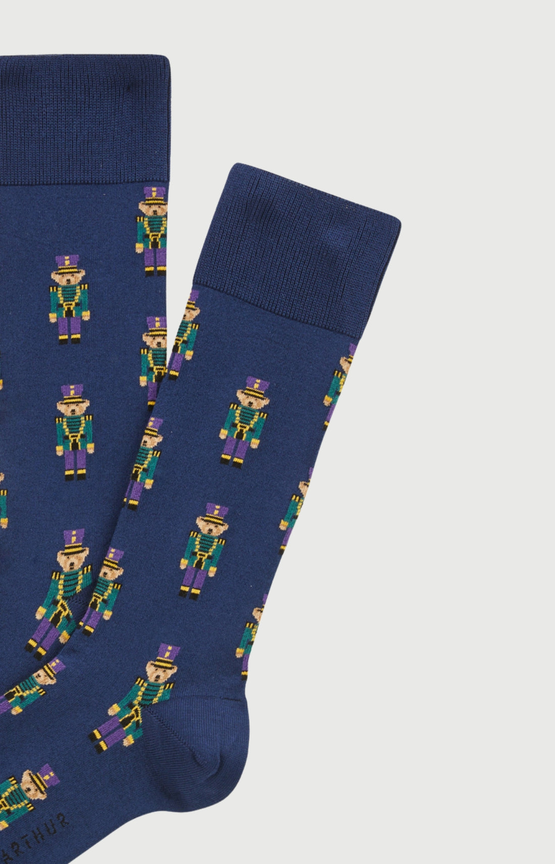 Chaussettes en coton casse-noisette bleu homme 2