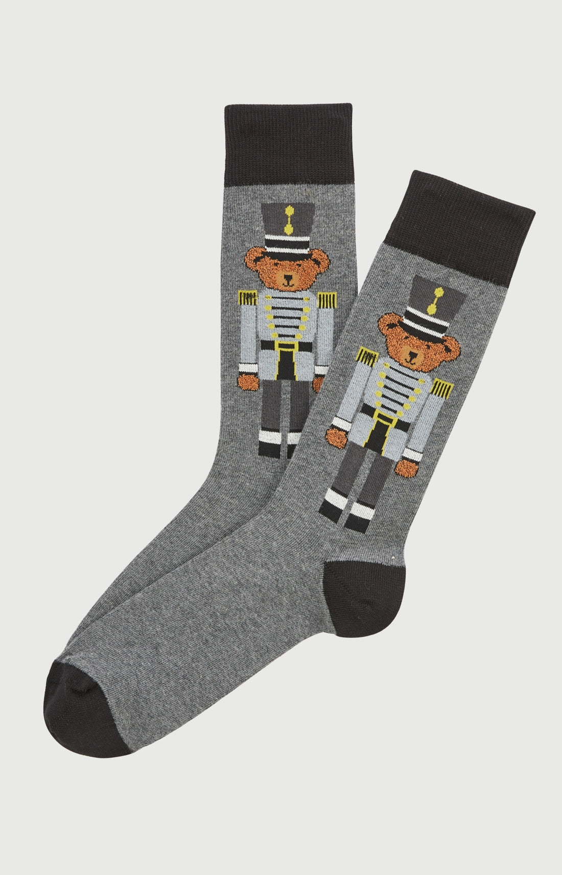 Chaussettes coton teddy casse-noisette gris homme 1