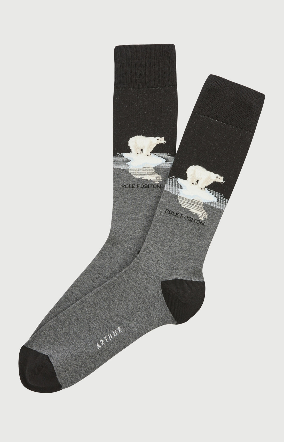 Chaussettes coton pôle position noir homme 1
