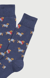Chaussettes coton tobbie marine homme 2
