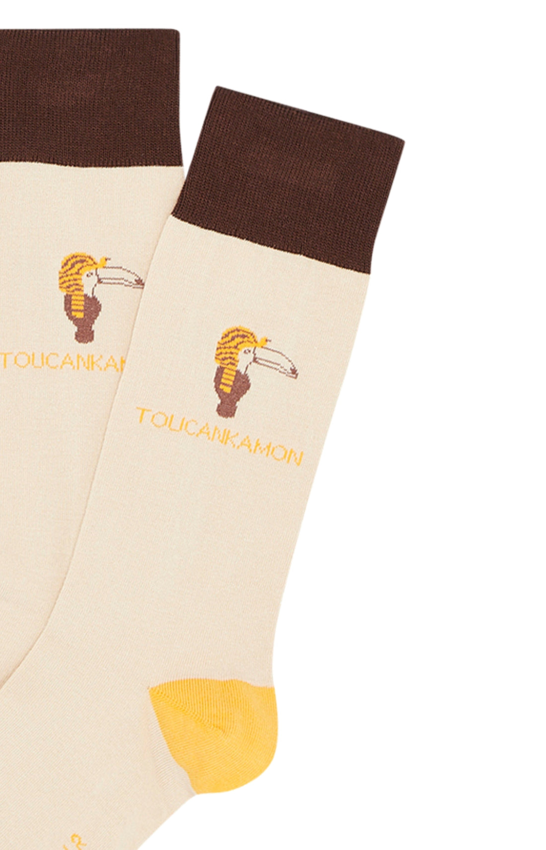 Chaussettes Homme Toucan Blanc et Ivoire et Beige et Marron 2