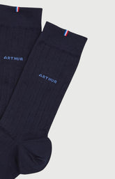 Chaussettes Homme unies bleu marine 2