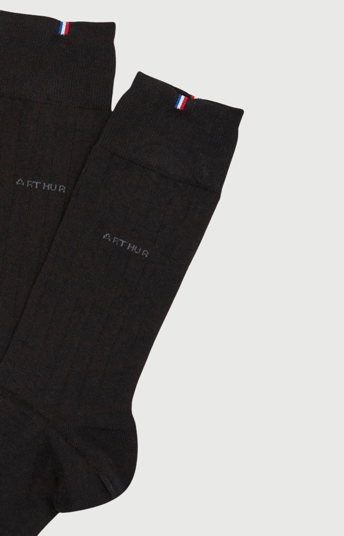 Pack 2 chaussettes unies Homme Bambou Noir 2