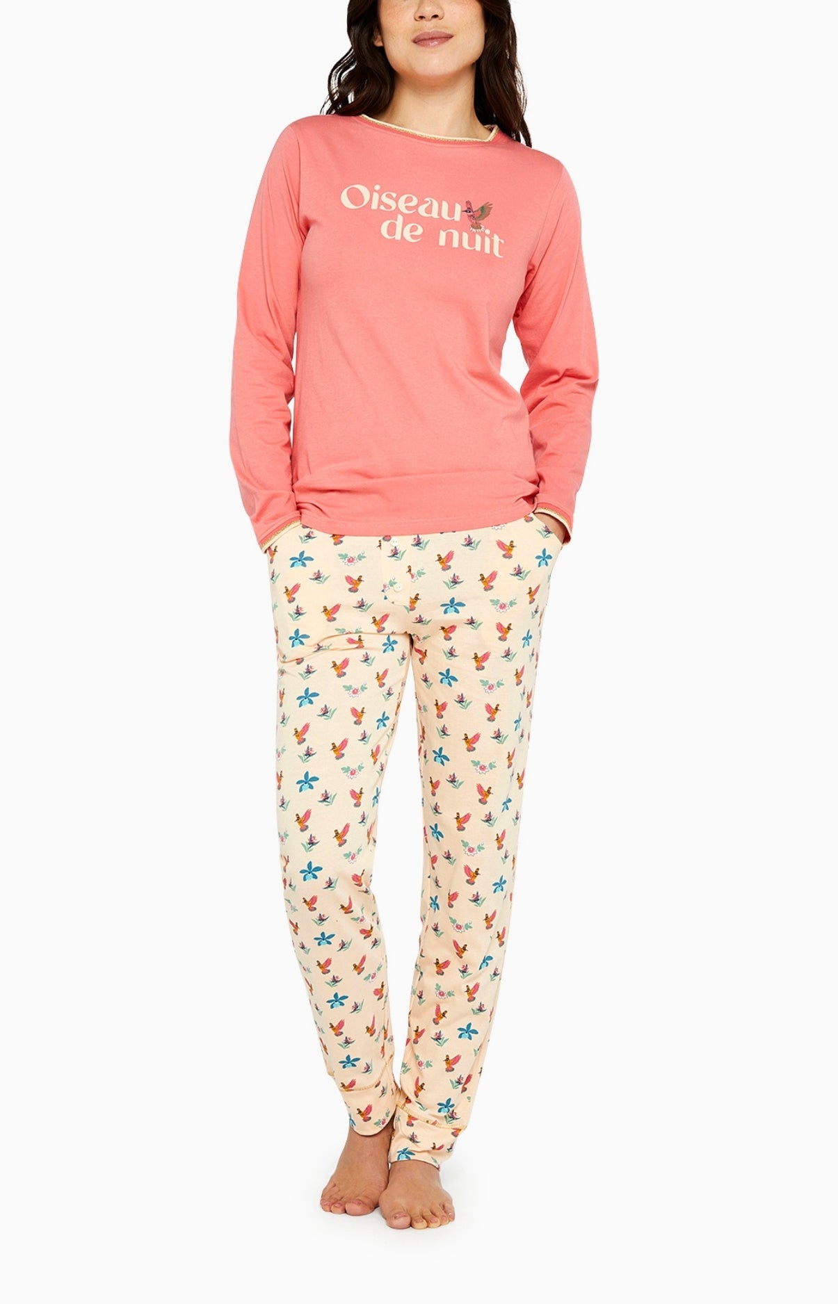 Pyjama long Femme Colibri Rose 1