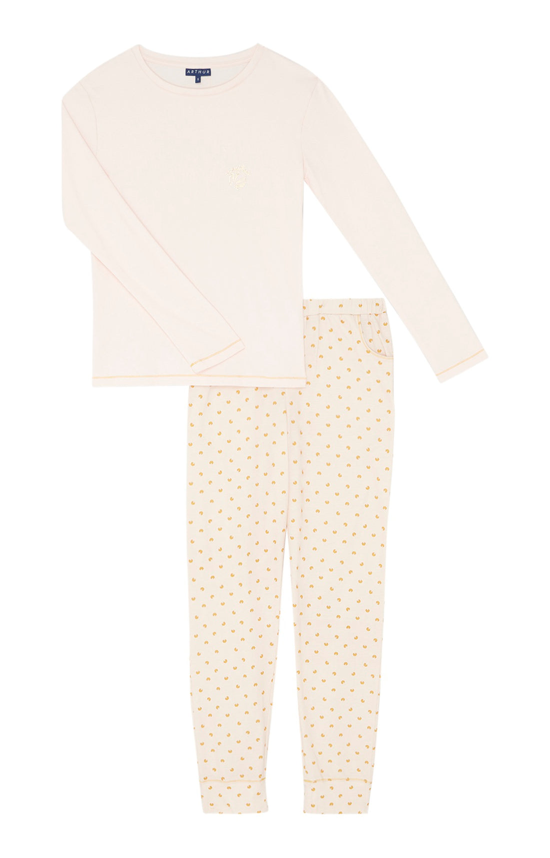 Pyjama long Femme Petit Croissant Rose 3