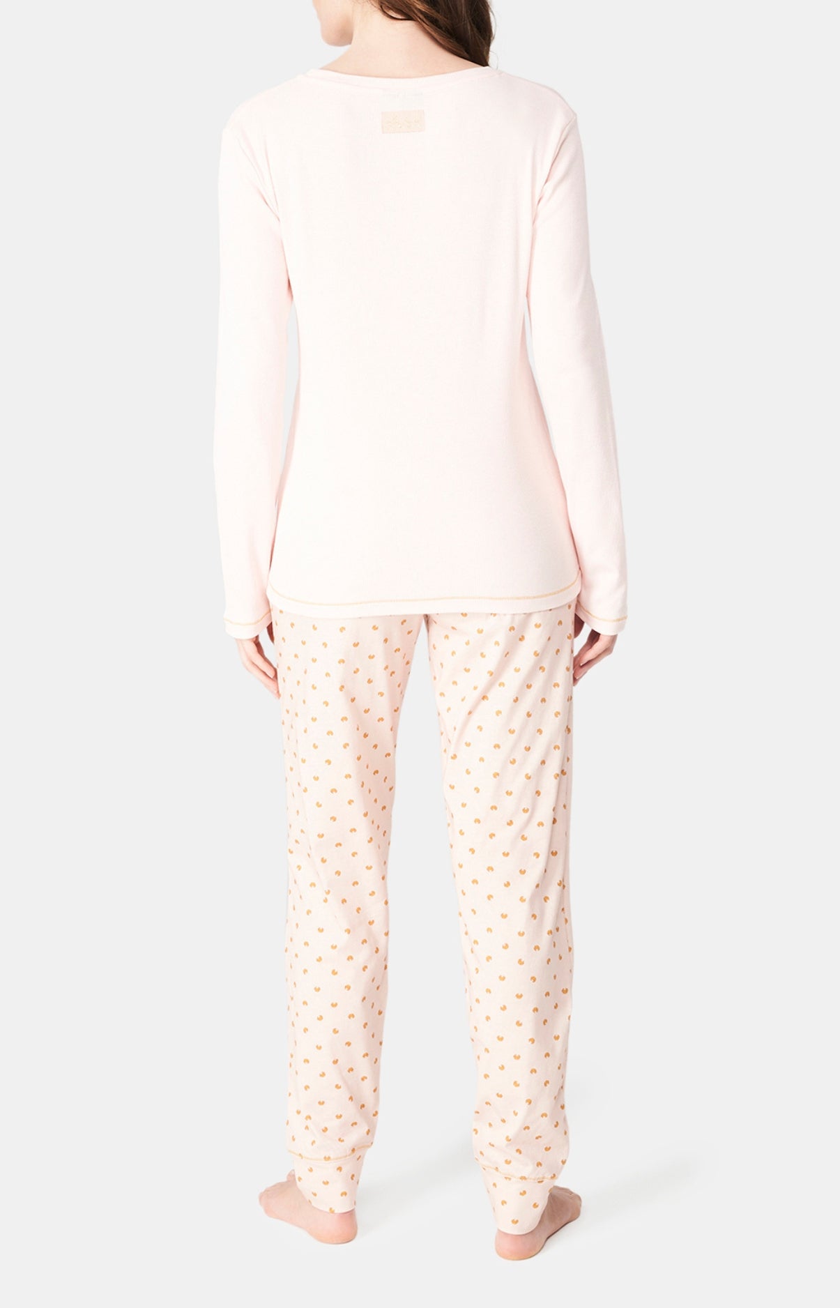 Pyjama long Femme Petit Croissant Rose 5