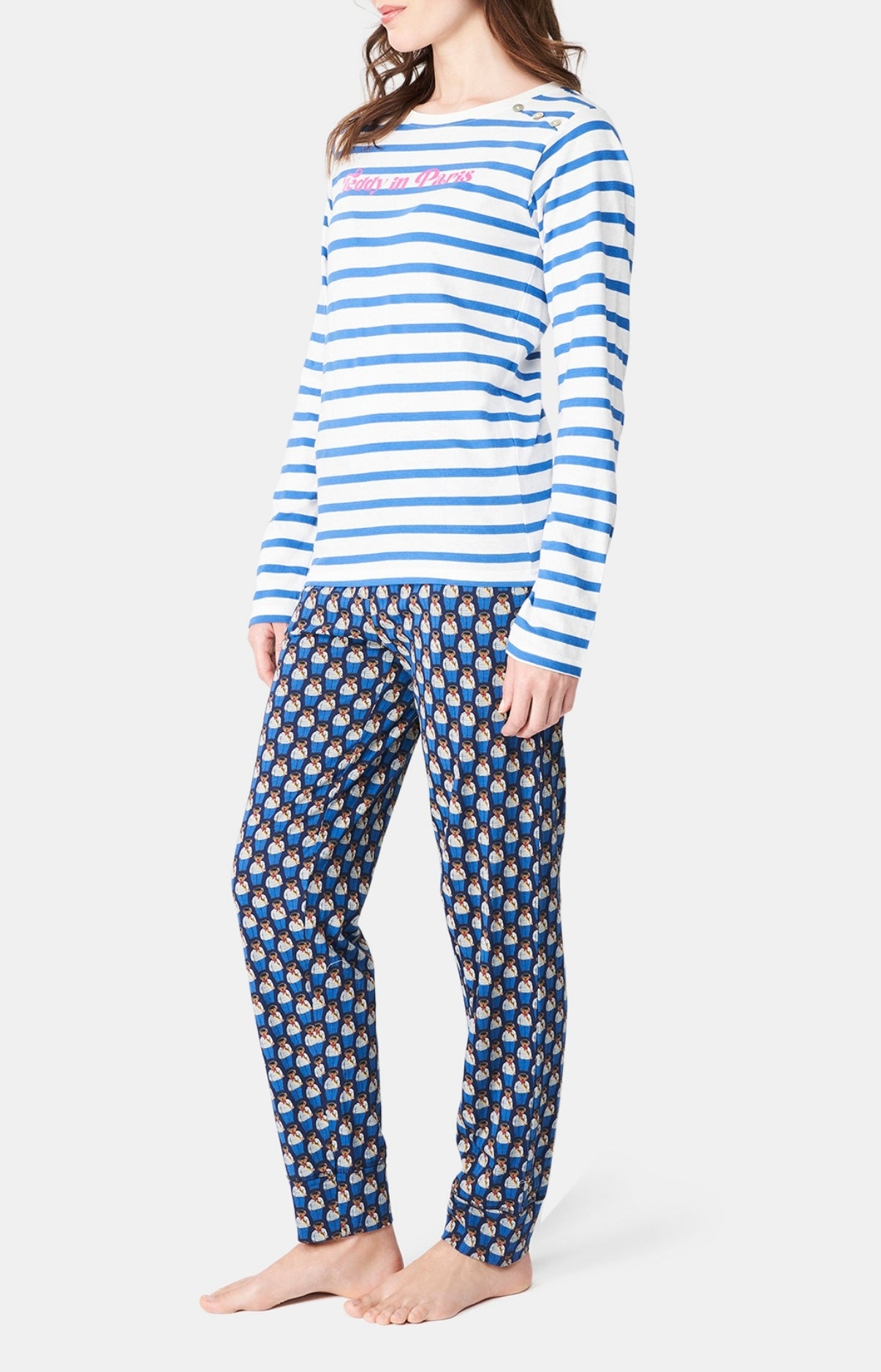 Pyjama long Femme Teddy In Paris Marine 4