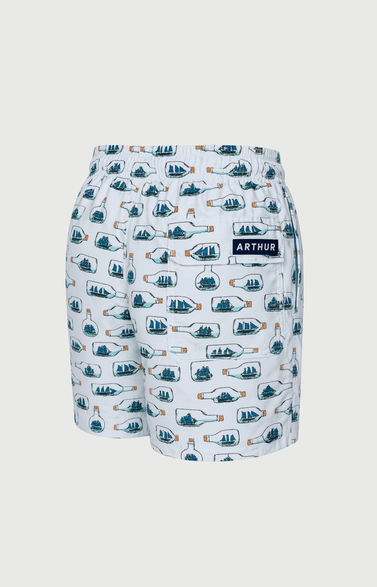 Short de bain homme Pyj à mât Imprimé bateaux bleus en bouteilles 5
