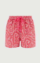Short de bain homme Leaf Imprimé feuilles blanches 3