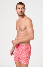Short de bain homme Leaf Imprimé feuilles blanches 4