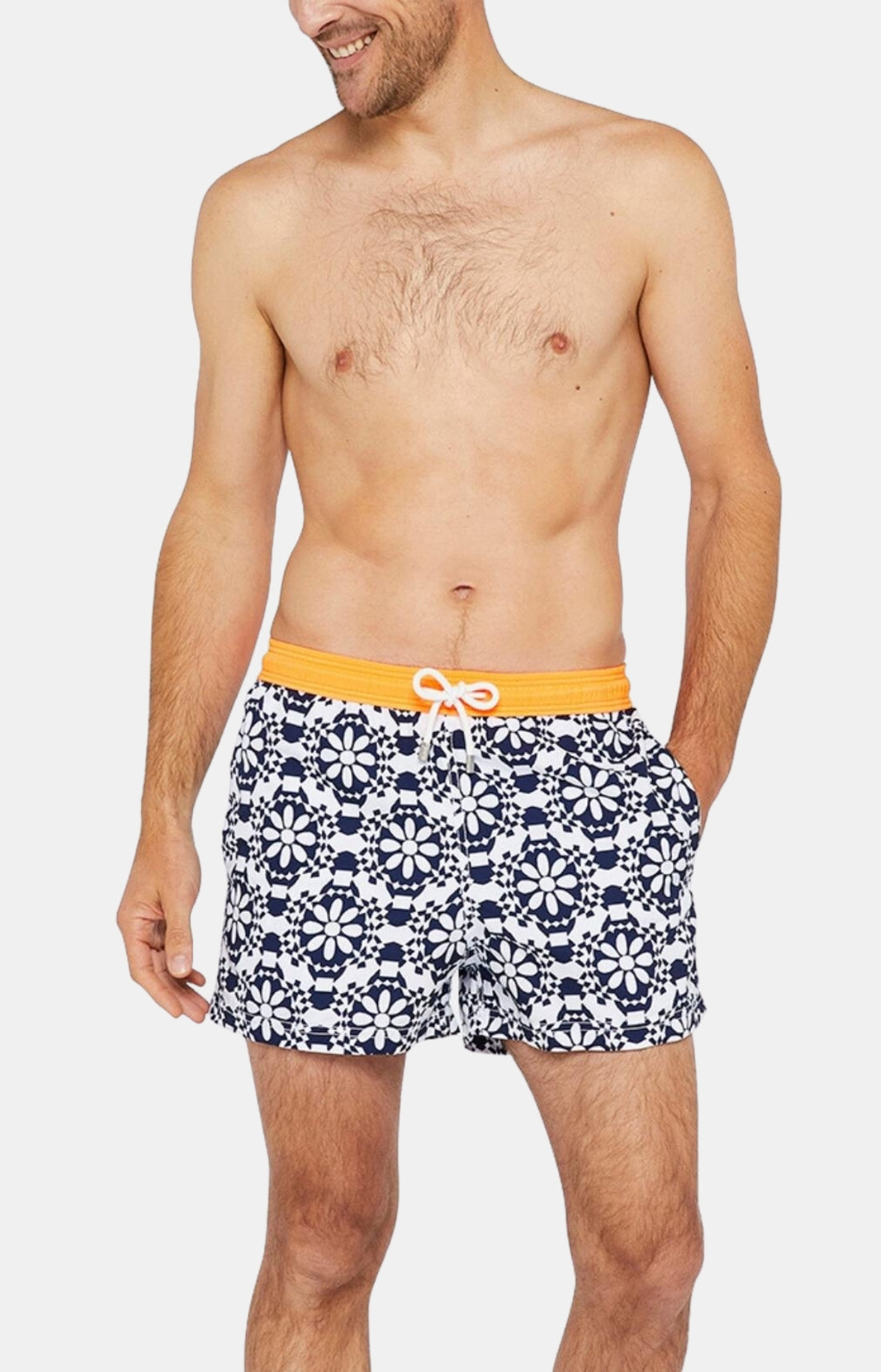 Short de bain Homme Lisbonne Blanc et Ivoire 1