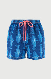 Short de bain homme Pacifique Imprimé banc de baleines bleues 3