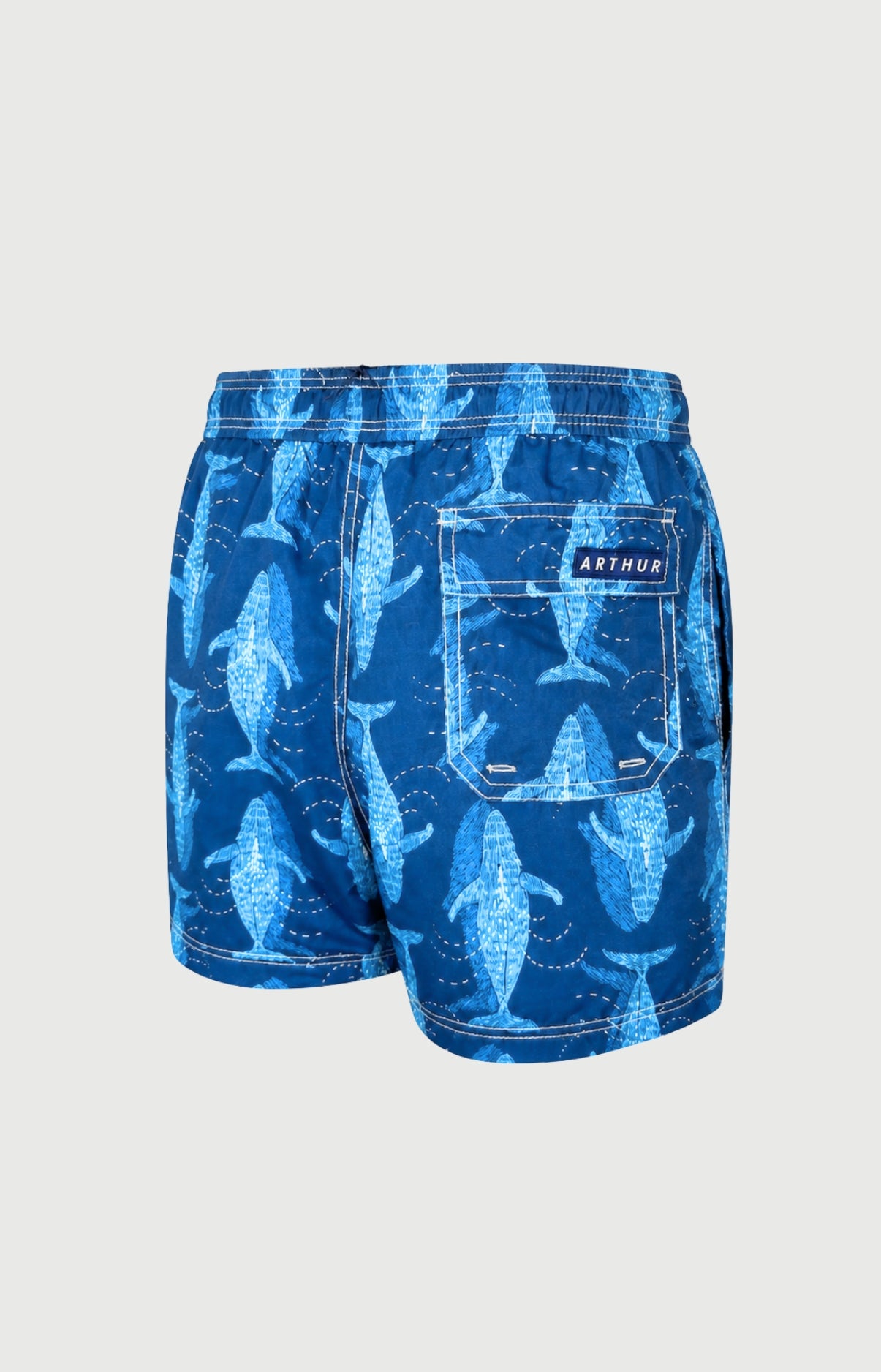 Short de bain homme Pacifique Imprimé banc de baleines bleues 5
