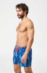 Short de bain homme Pacifique Imprimé banc de baleines bleues 4