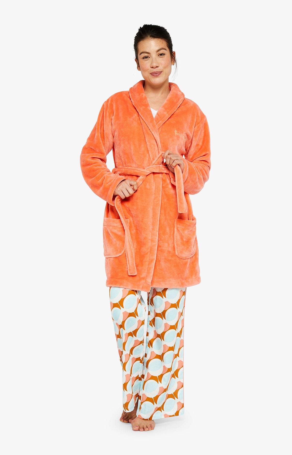 Robe de chambre polaire - Corail 1