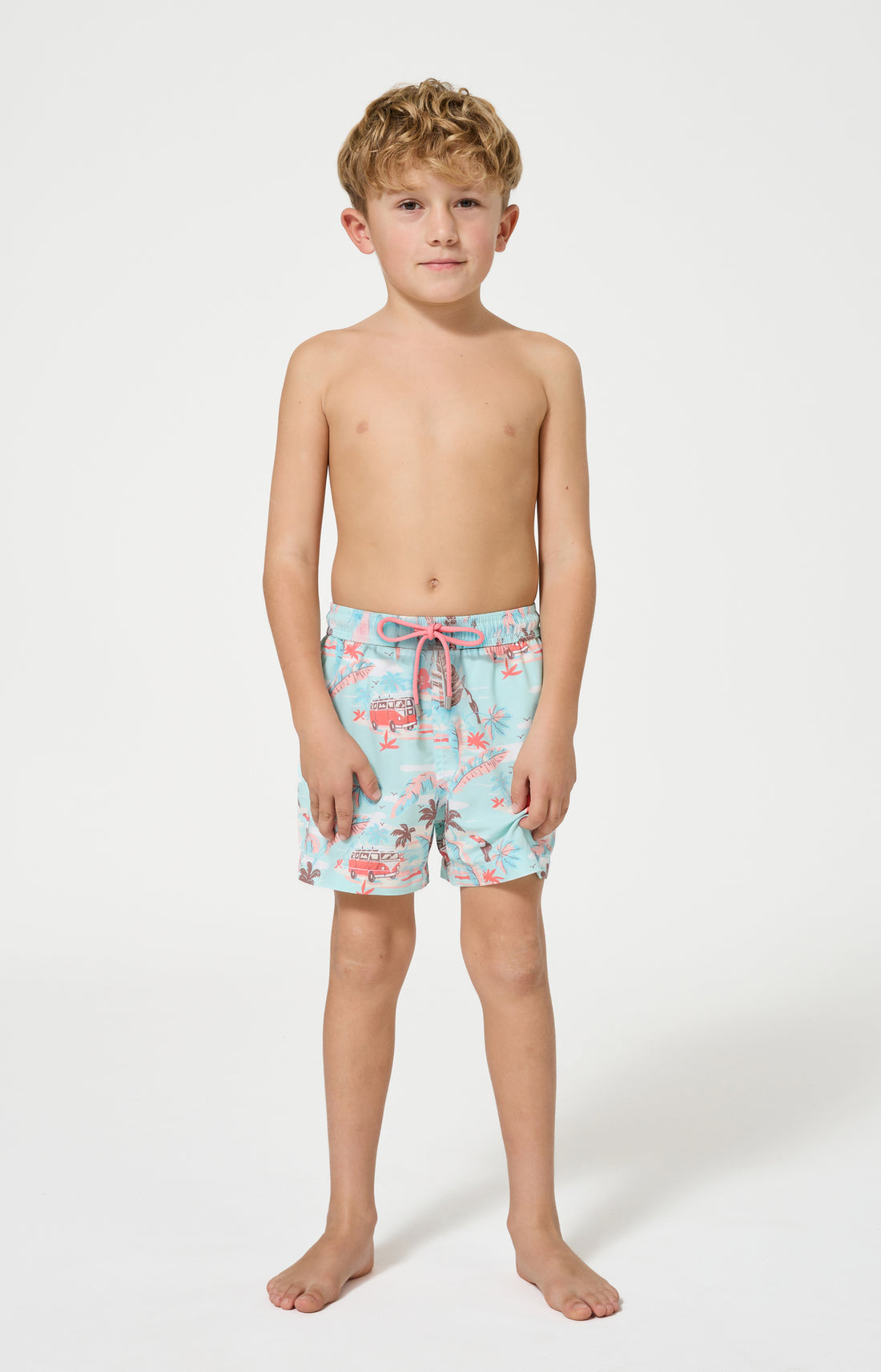Short de bain enfant Van Life Imprimé vannes et palmiers multicolores 1