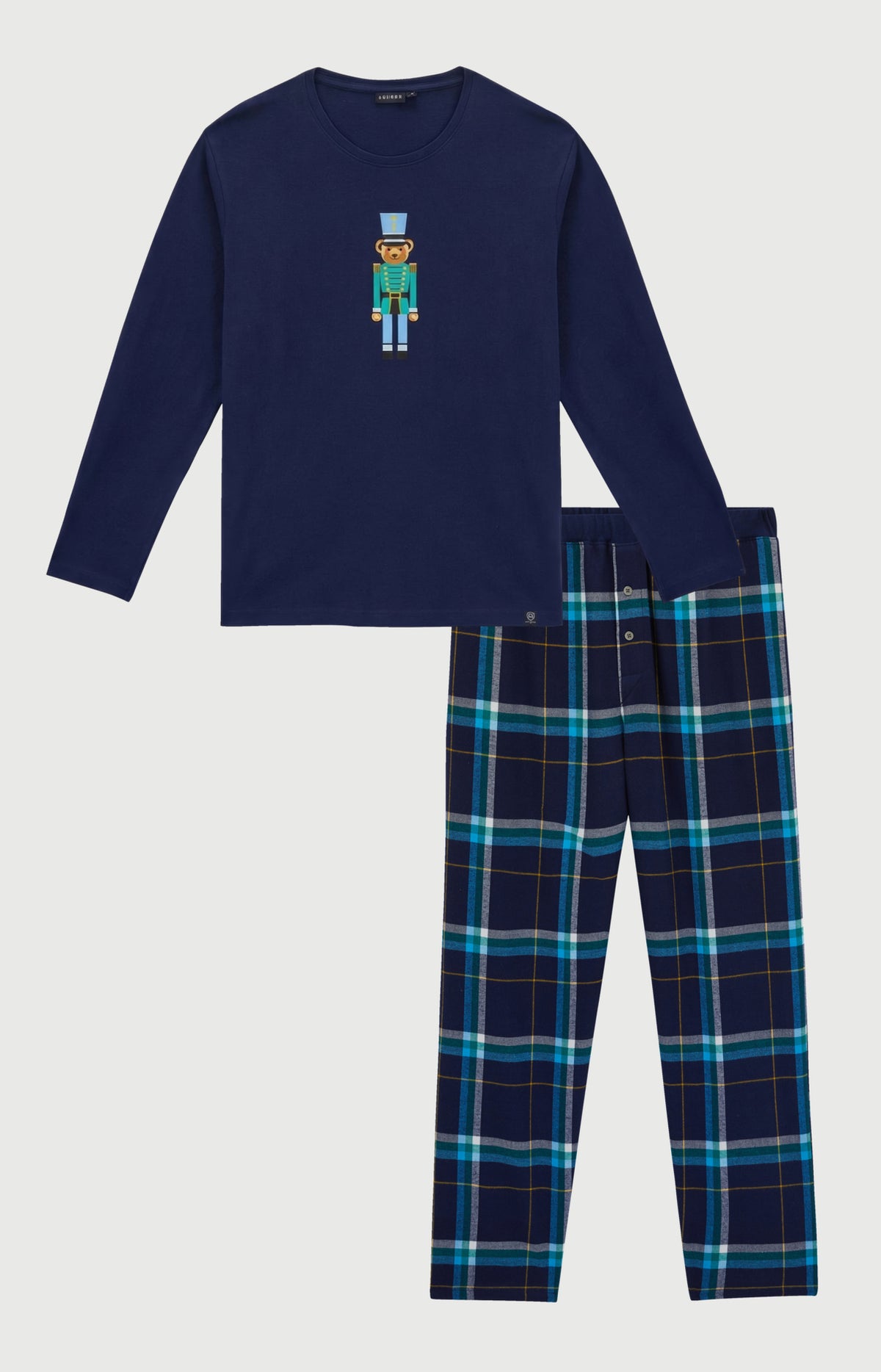 Pyjama enfant en jersey et flanelle de coton - Mark