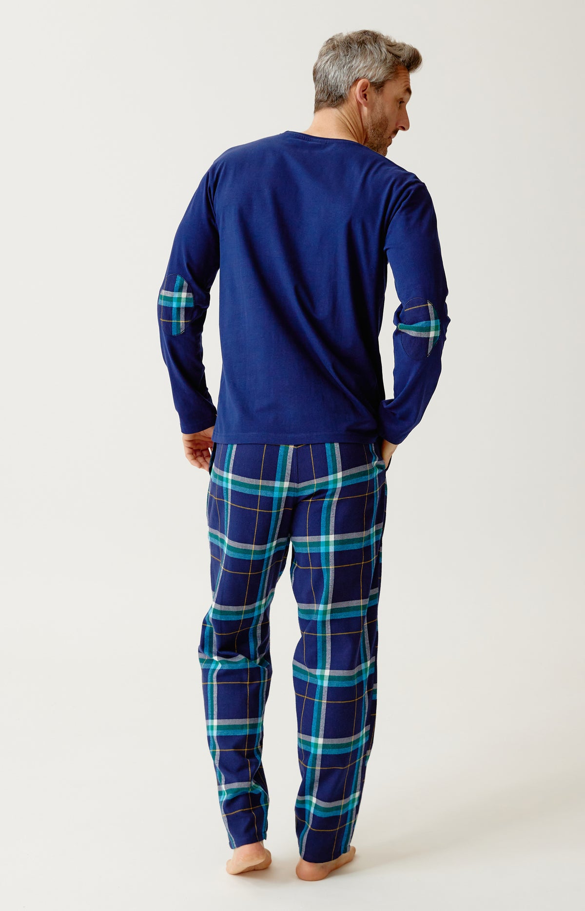 Pyjama en jersey épais et flanelle de coton mark homme marine 6