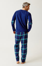 Pyjama en jersey épais et flanelle de coton mark homme marine 6