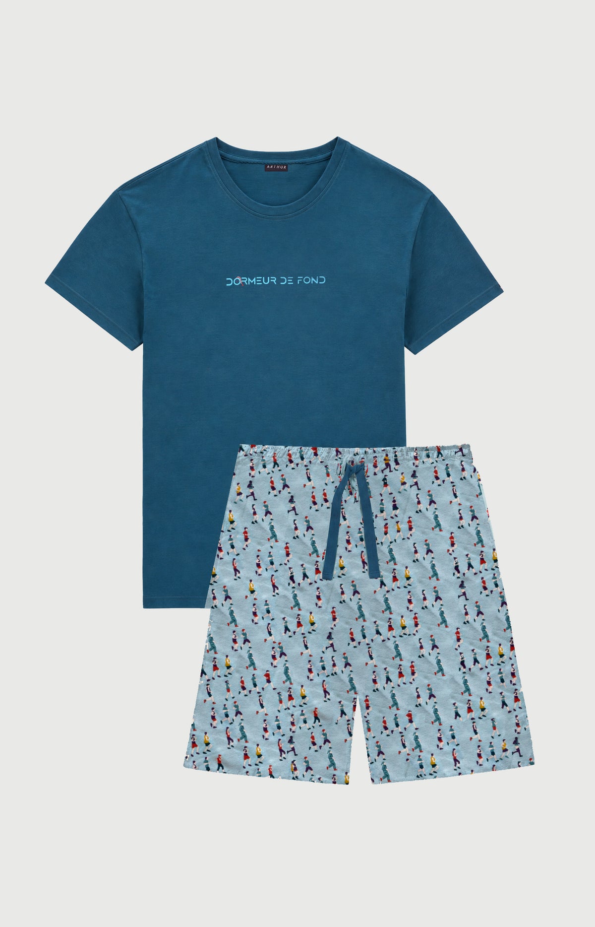 Pyjashort en jersey de coton léger Homme Dormeur de fond ciel 1