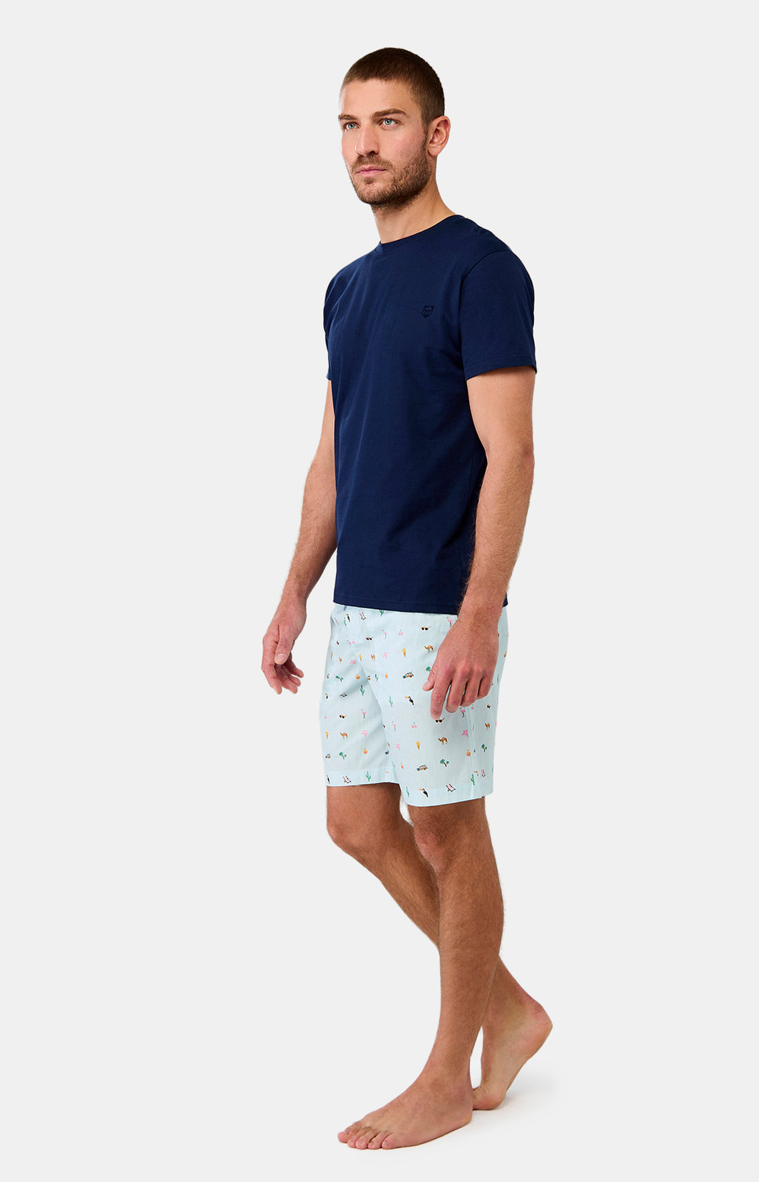 Pyjashort Homme Summer Rose et Bleu 2