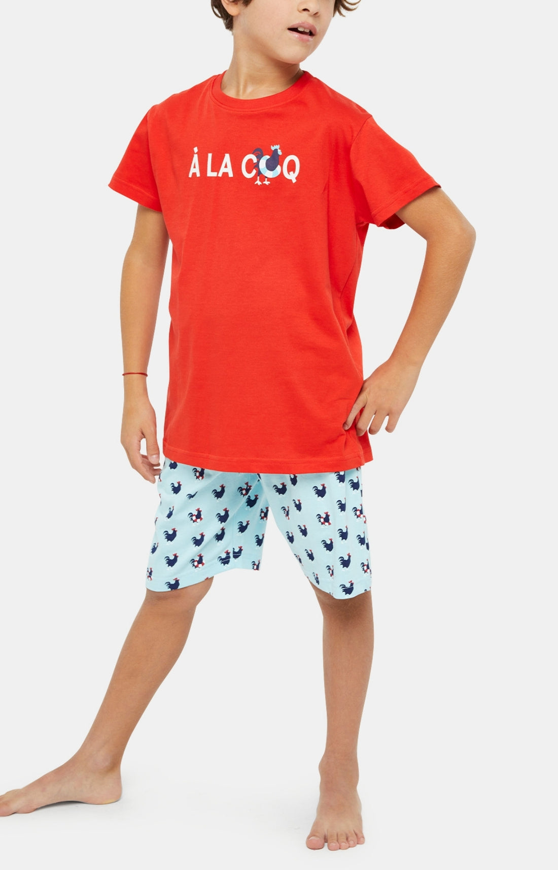Pyjashort Enfant Coq Bleu 1