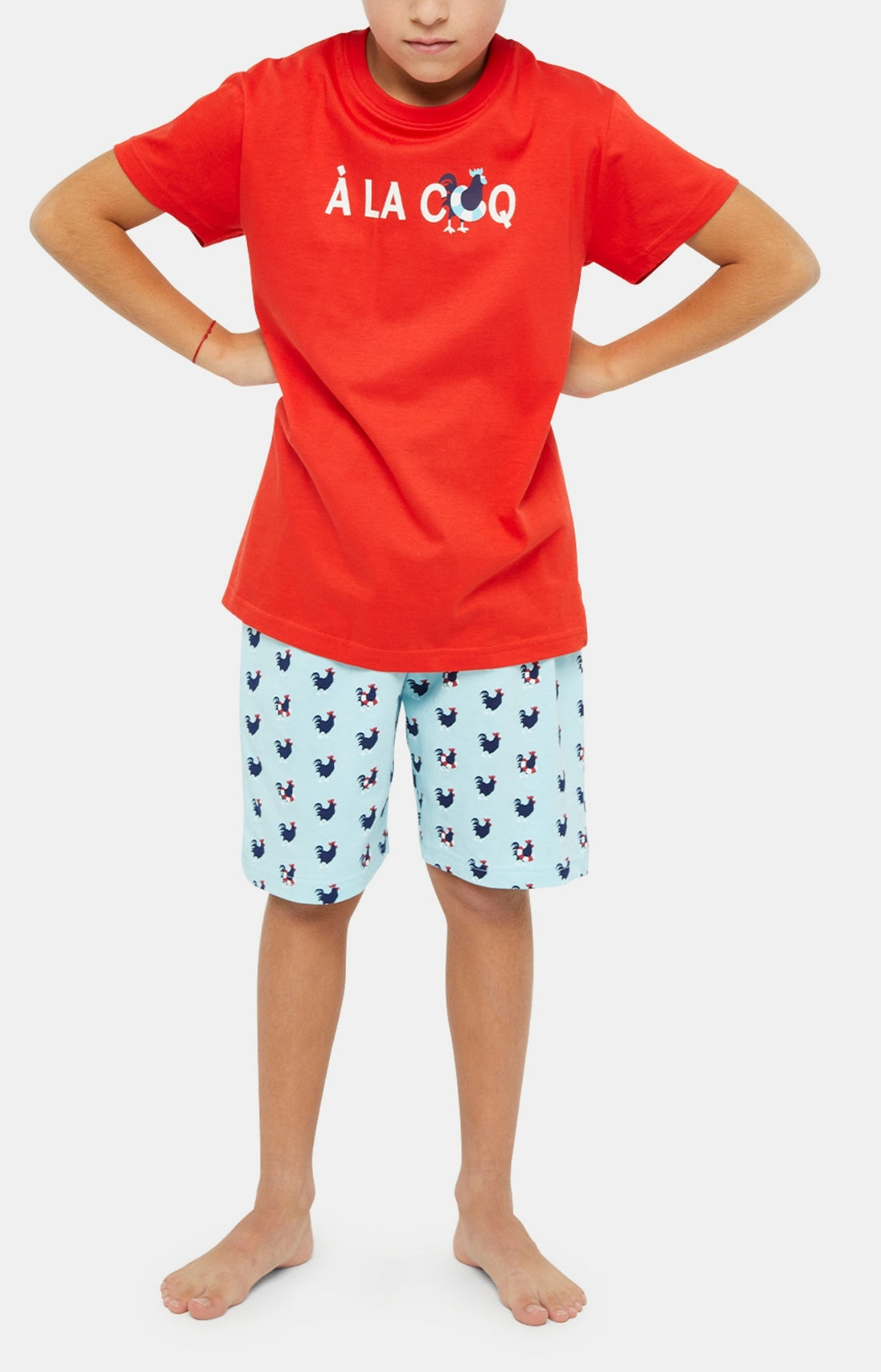 Pyjashort Enfant Coq Bleu 2