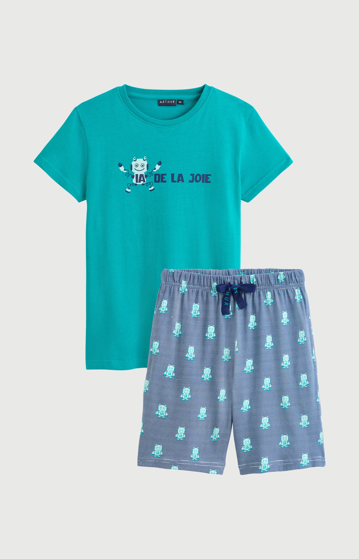 Pyjama Enfant IA de la joie Manches courtes Imprimé robots 3