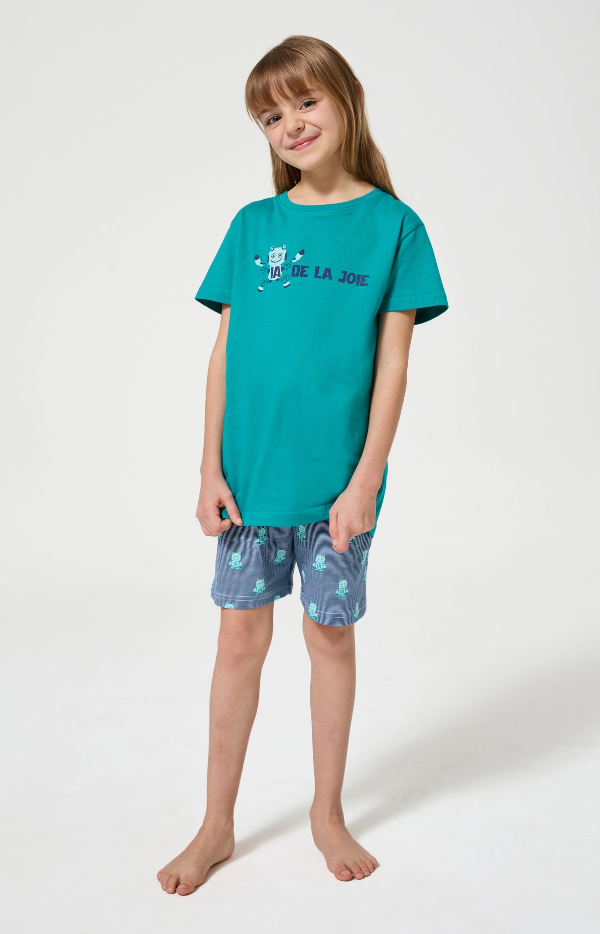 Pyjama Enfant IA de la joie Manches courtes Imprimé robots 4