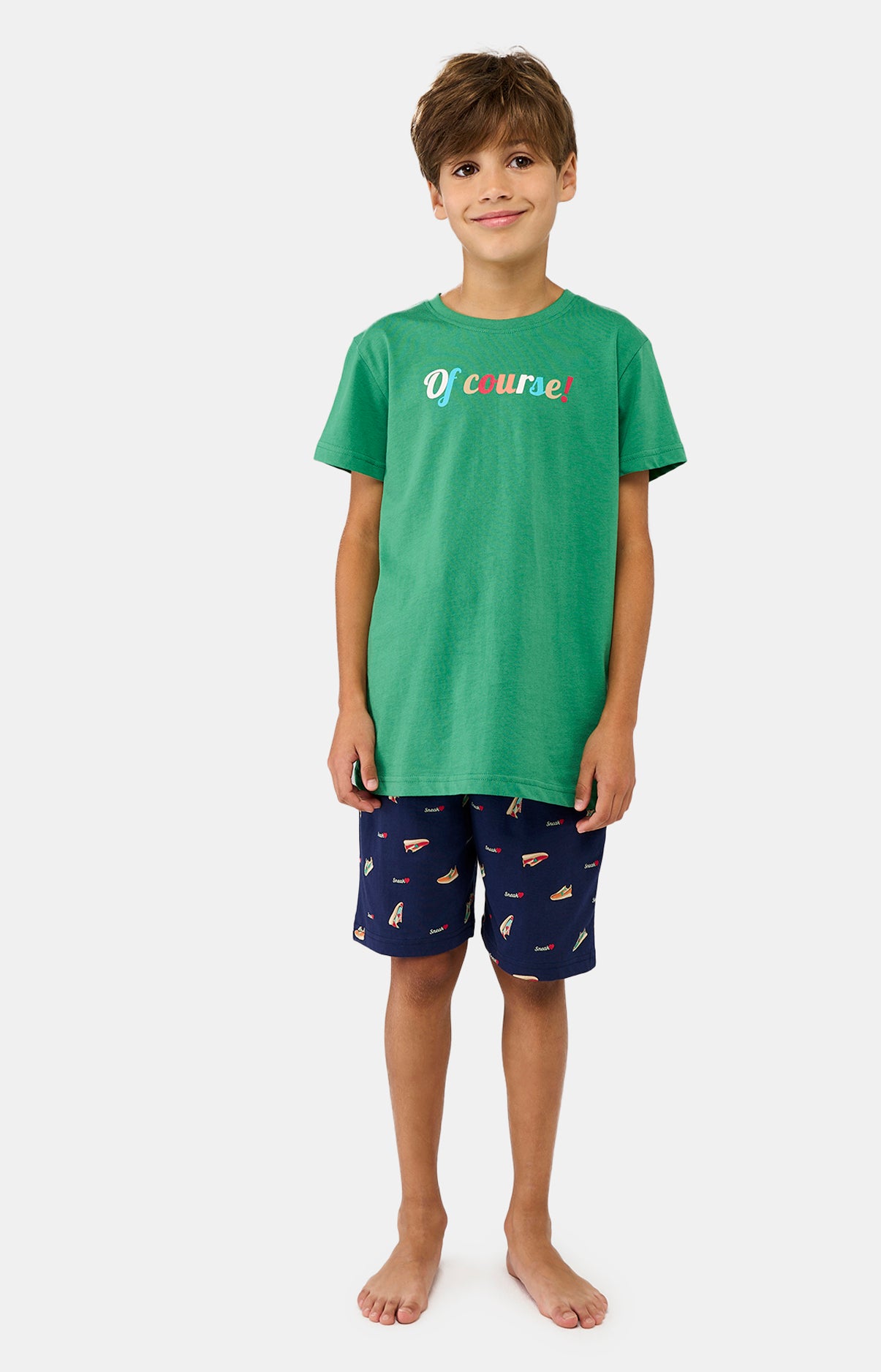 Pyjashort Enfant Sneakers Vert et Marine 2