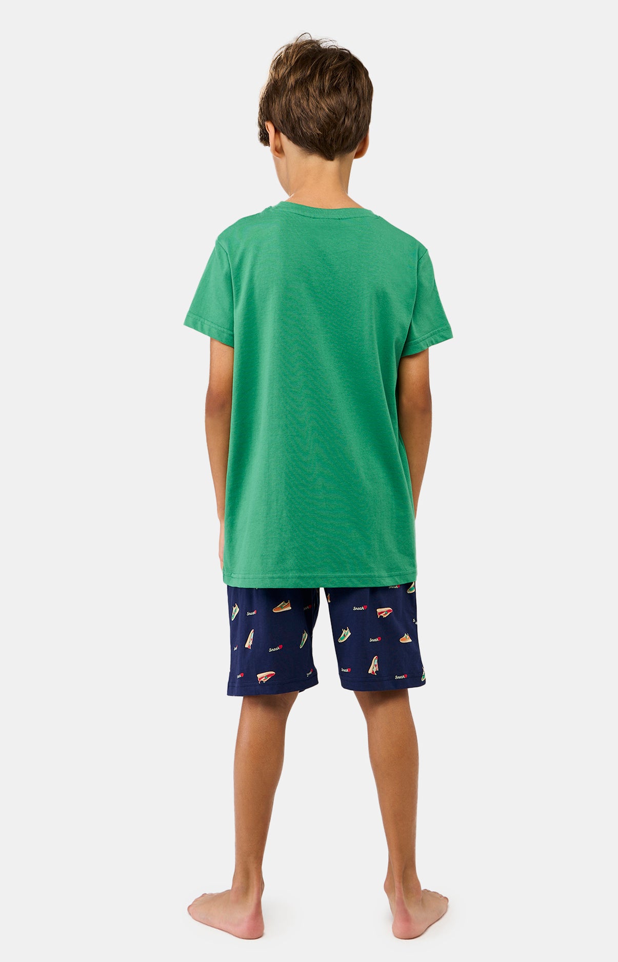 Pyjashort Enfant Sneakers Vert et Marine 7