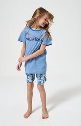 Pyjama Enfant Pacifique Manches courtes Imprimé banc de baleines bleues 5