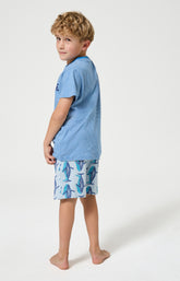 Pyjama Enfant Pacifique Manches courtes Imprimé banc de baleines bleues 6