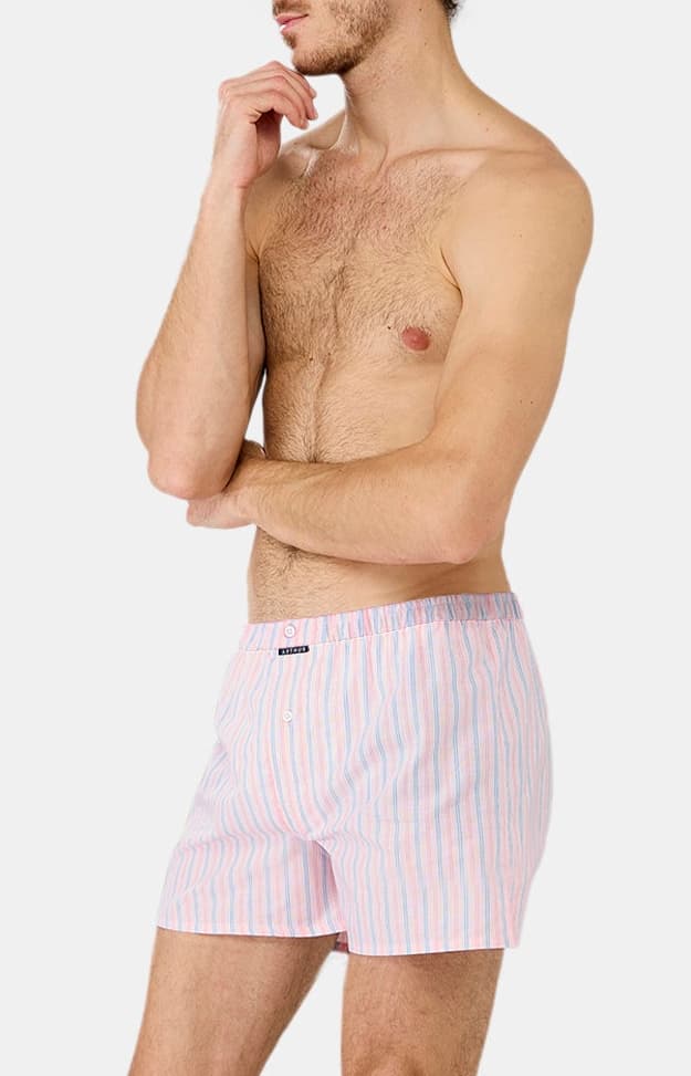 Caleçon classique - Rayure rose 4