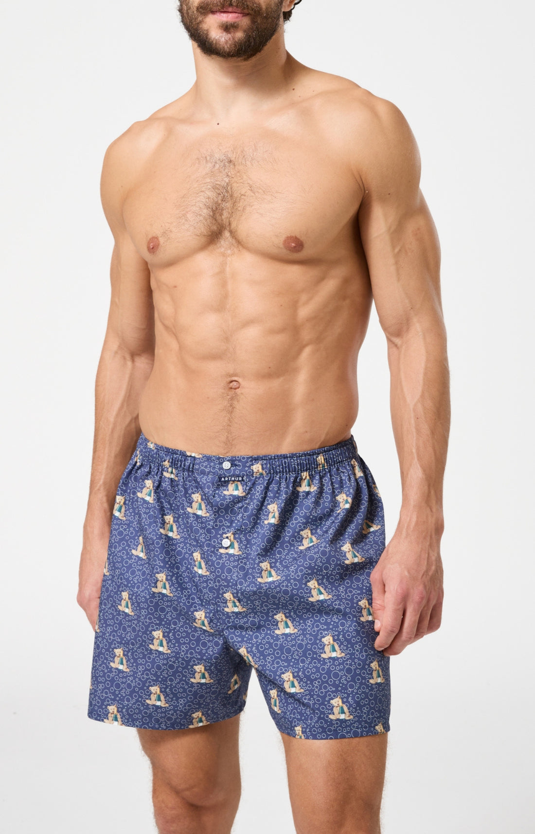 Caleçon classique homme bleu marine teddy champagne nouvel an 2