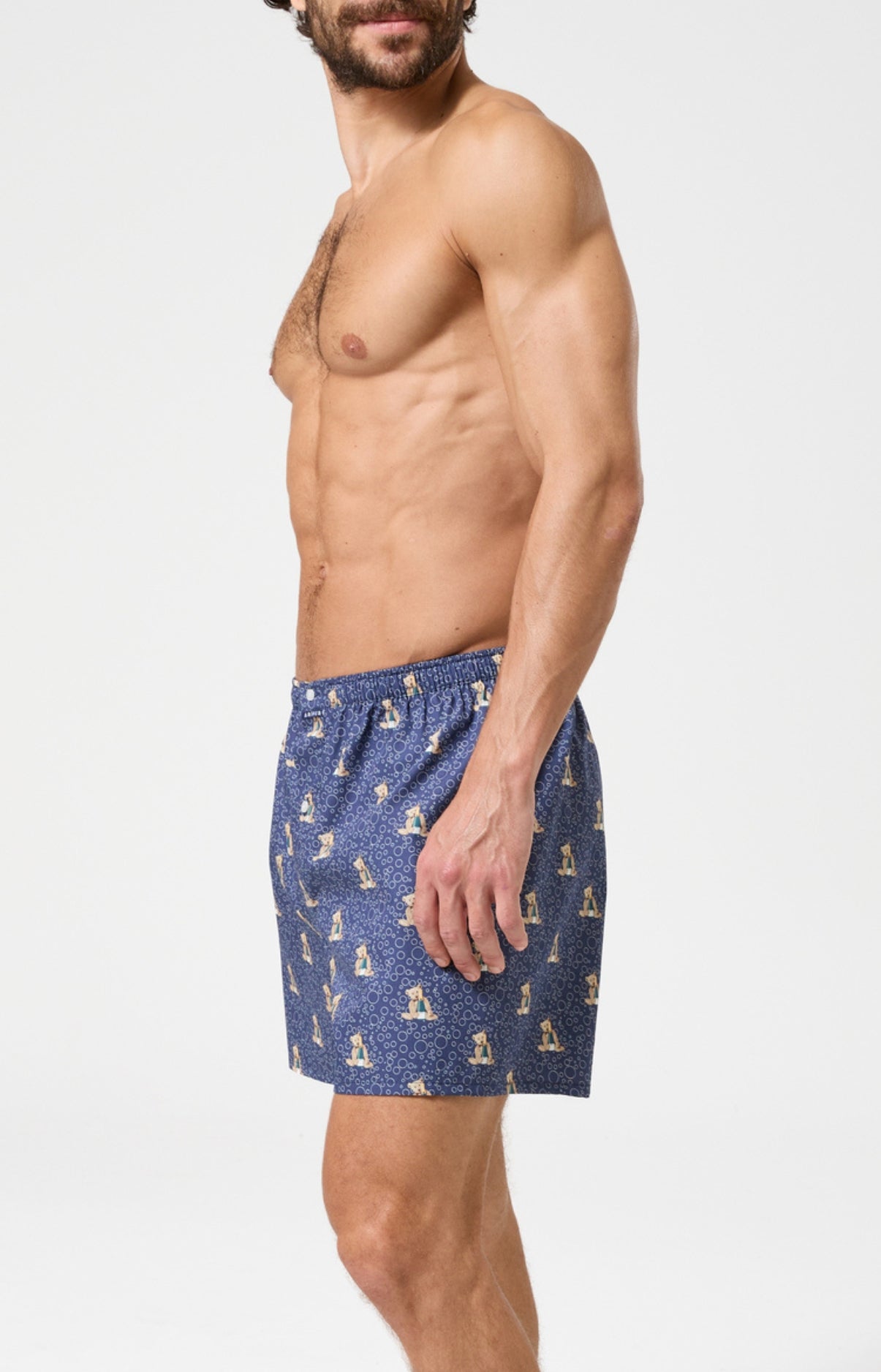 Caleçon classique homme bleu marine teddy champagne nouvel an 4