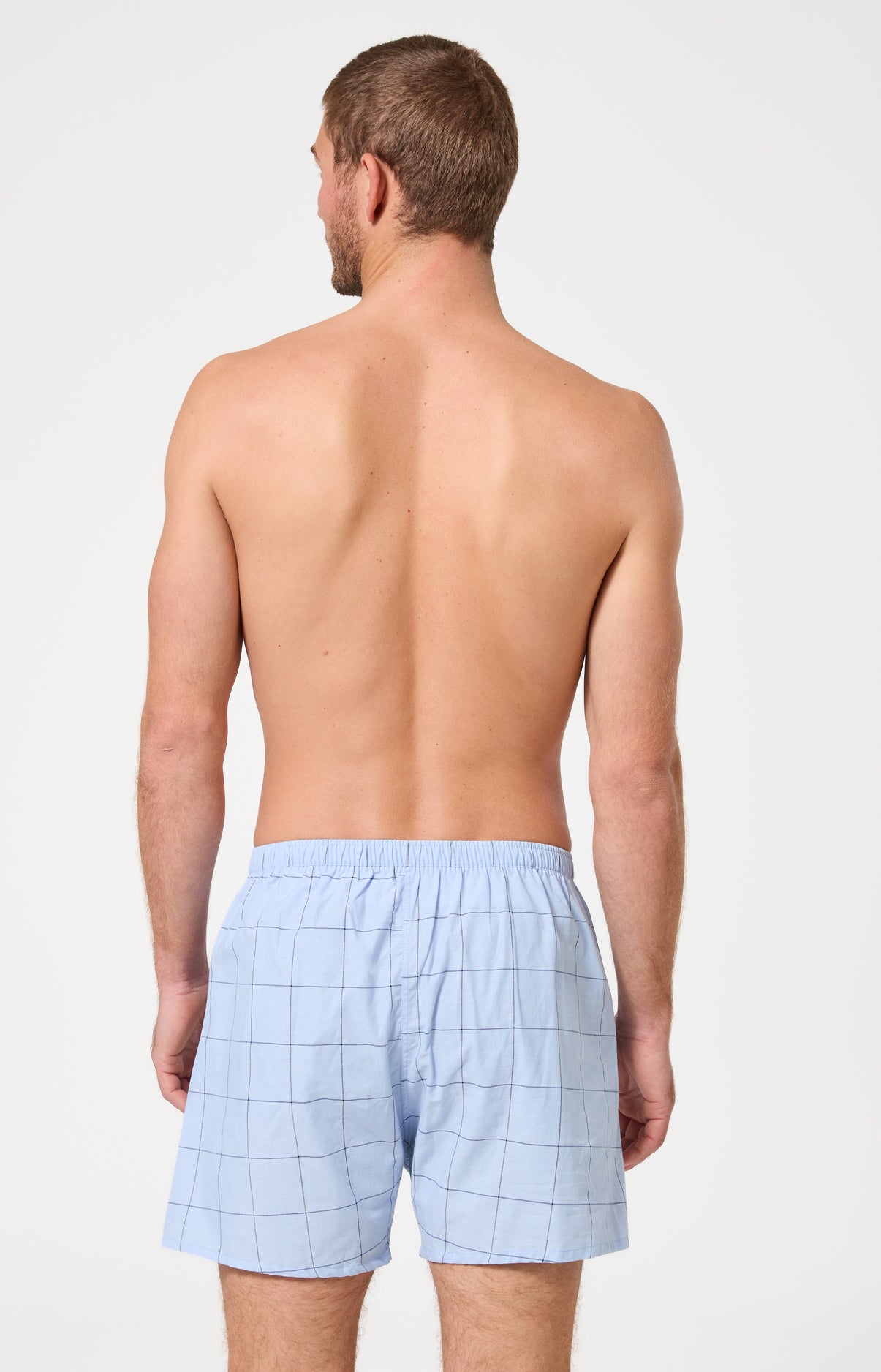 Caleçon classique homme bleu clair carreaux 6