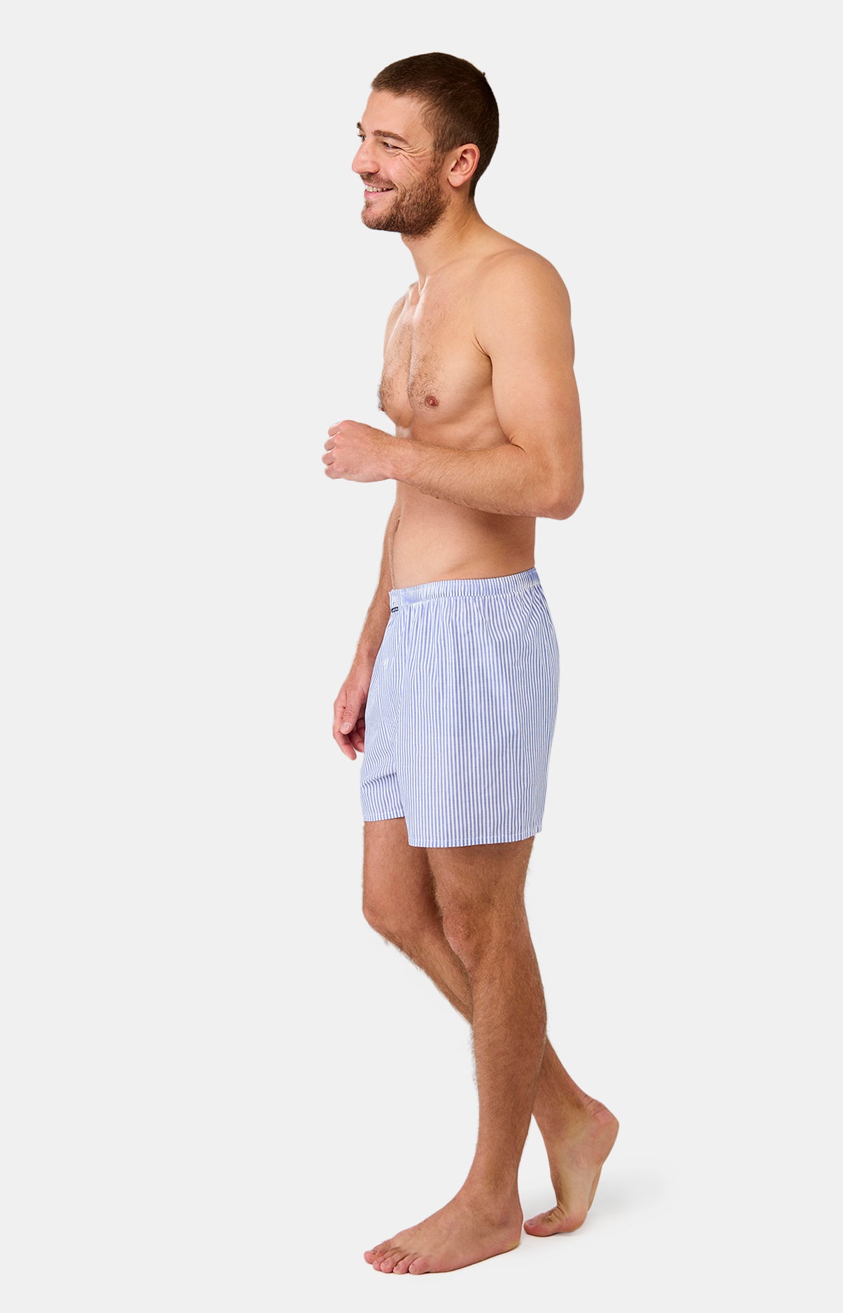 Caleçon classique Homme Rayure Marine et Bleu 8