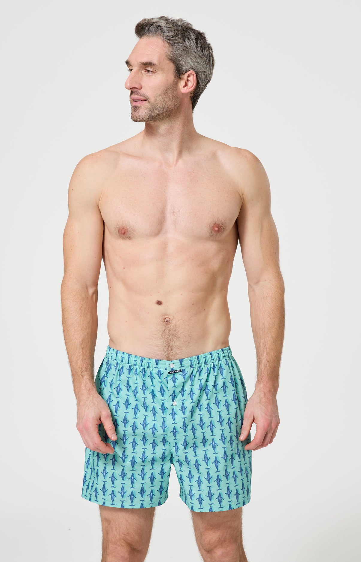 Caleçon sans suspensoir Pacifique Imprimé banc de baleines bleues 4