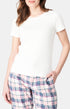 Tee-shirt Femme manches courtes Blanc et Ivoire 1