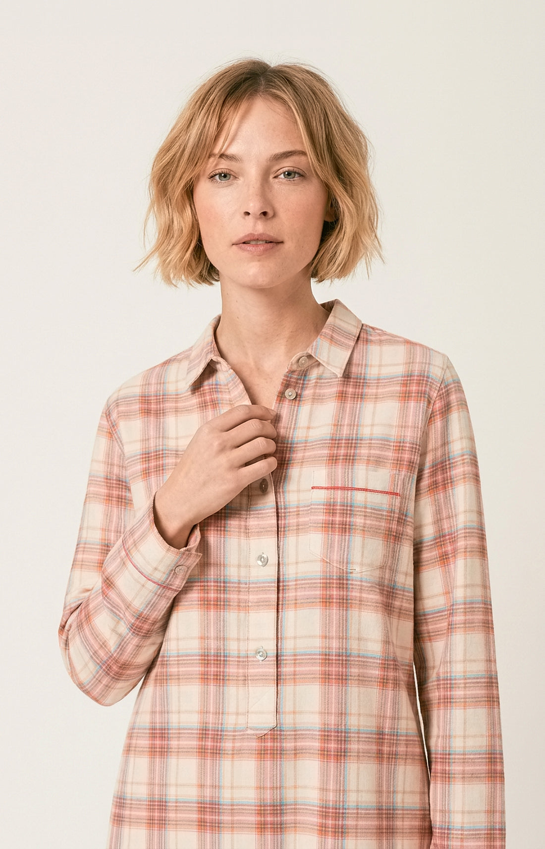 Chemise Grand-Père en flanelle de coton - Alix